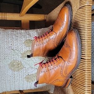 Gordon Rush Stafford wingtip oxford boots, brown, size 9